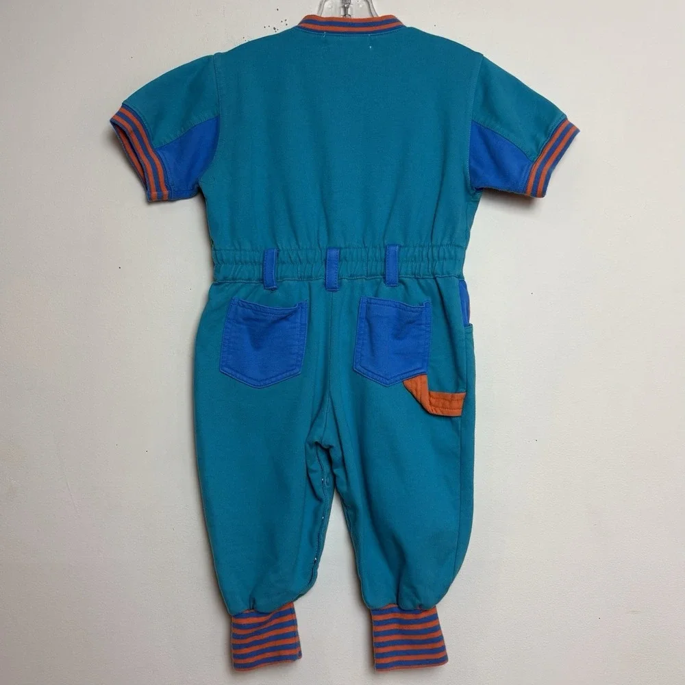 Vintage Rainbow Tag Gymboree Romper Size XS Green Orange Blue
